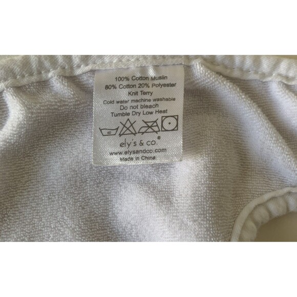 Ely's & Co Muslin Terry Baby Bibs Rose Pink 0-6 Months Qty 3 Solid Stripes Stars - Picture 9 of 9